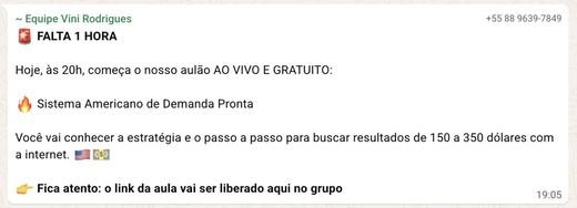 Grupo · 19h05 · falta 1 hora