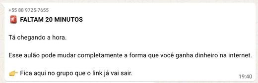 Grupo · 19h40 · faltam 20 minutos