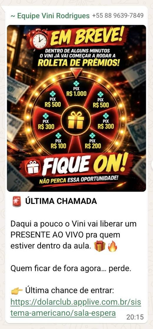 Grupo · 20h15 · última chamada