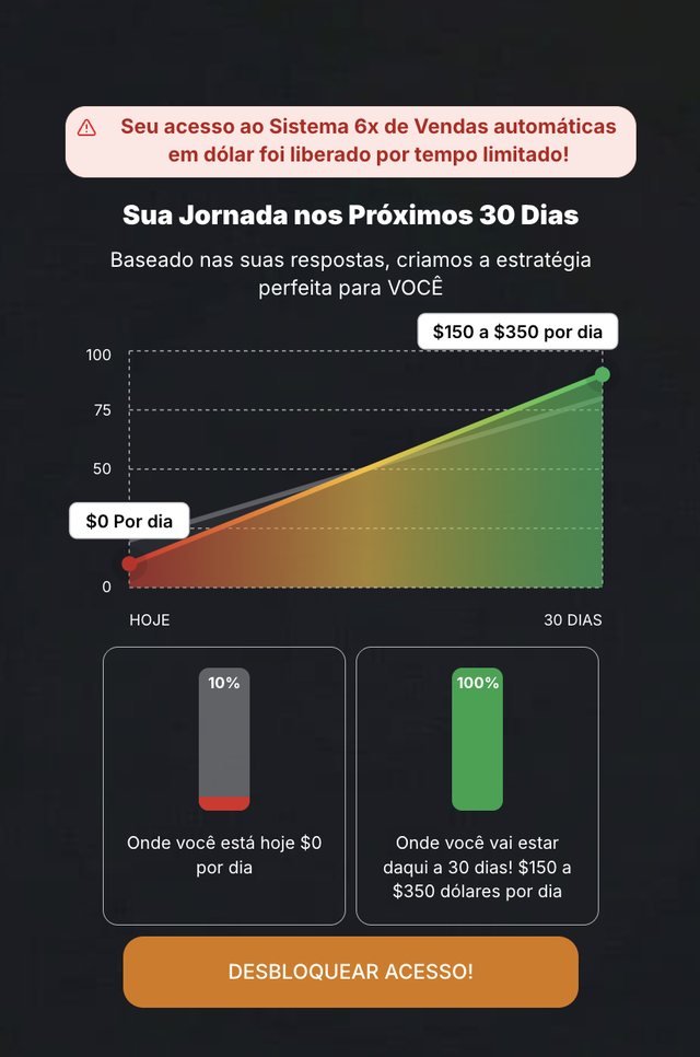 Tela de resultado em 30 dias