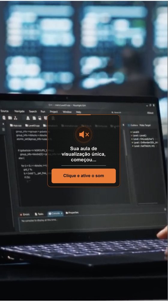 Player com autoplay e aviso para ativar o som